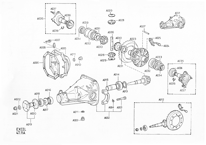 Lotus Excel digram, exploded view