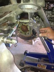 Lotus Esprit adjustable top link installation, right-hand side
