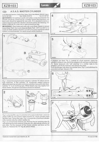 Brake master cylinder overhaul instructions, page 1