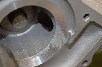 Impellor blade contact results in metal removal